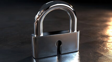 Naklejka premium Close-up view of a polished metal padlock.