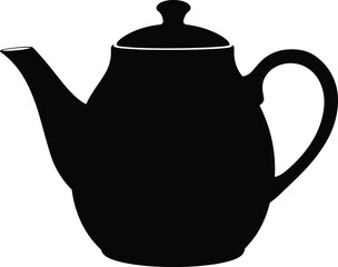 Simple minimalist black and white teapot ceramic traditional classic detailed 3D render

