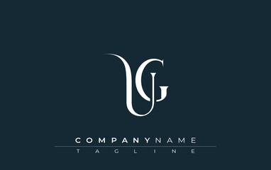 Initial UG Logo Design Vector. Elegant Monogram Logo Design with Decorative Elements and Typography