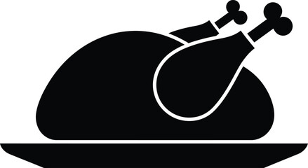 Minimalist black and white geometric abstract turkey silhouette iconic thanksgiving holiday food

