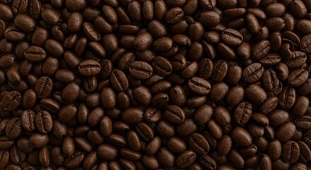 Obraz premium Roasted Coffee Beans Background Full Frame