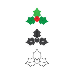 Holly Icon Set Vector Design. 