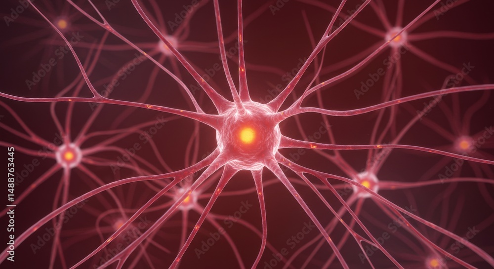 Poster microscopic neural network: an interconnected universe - complex neural connections, microscopic det