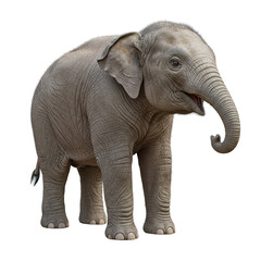 Fototapeta premium Cute Baby Elephant Standing on white Background