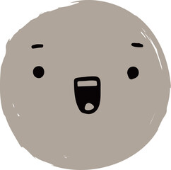 Cute Handdrawn Simple Emoticon Character Face