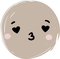 Cute Handdrawn Simple Emoticon Character Face