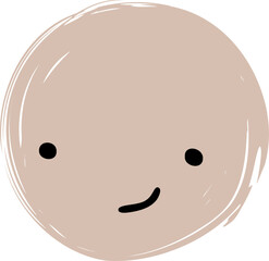 Cute Handdrawn Simple Emoticon Character Face