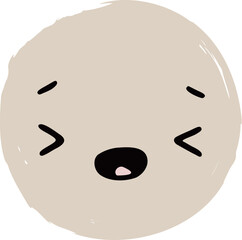 Cute Handdrawn Simple Emoticon Character Face