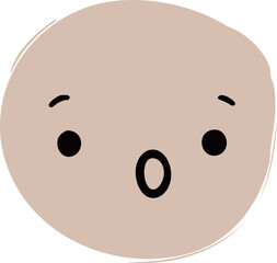 Cute Handdrawn Simple Emoticon Character Face