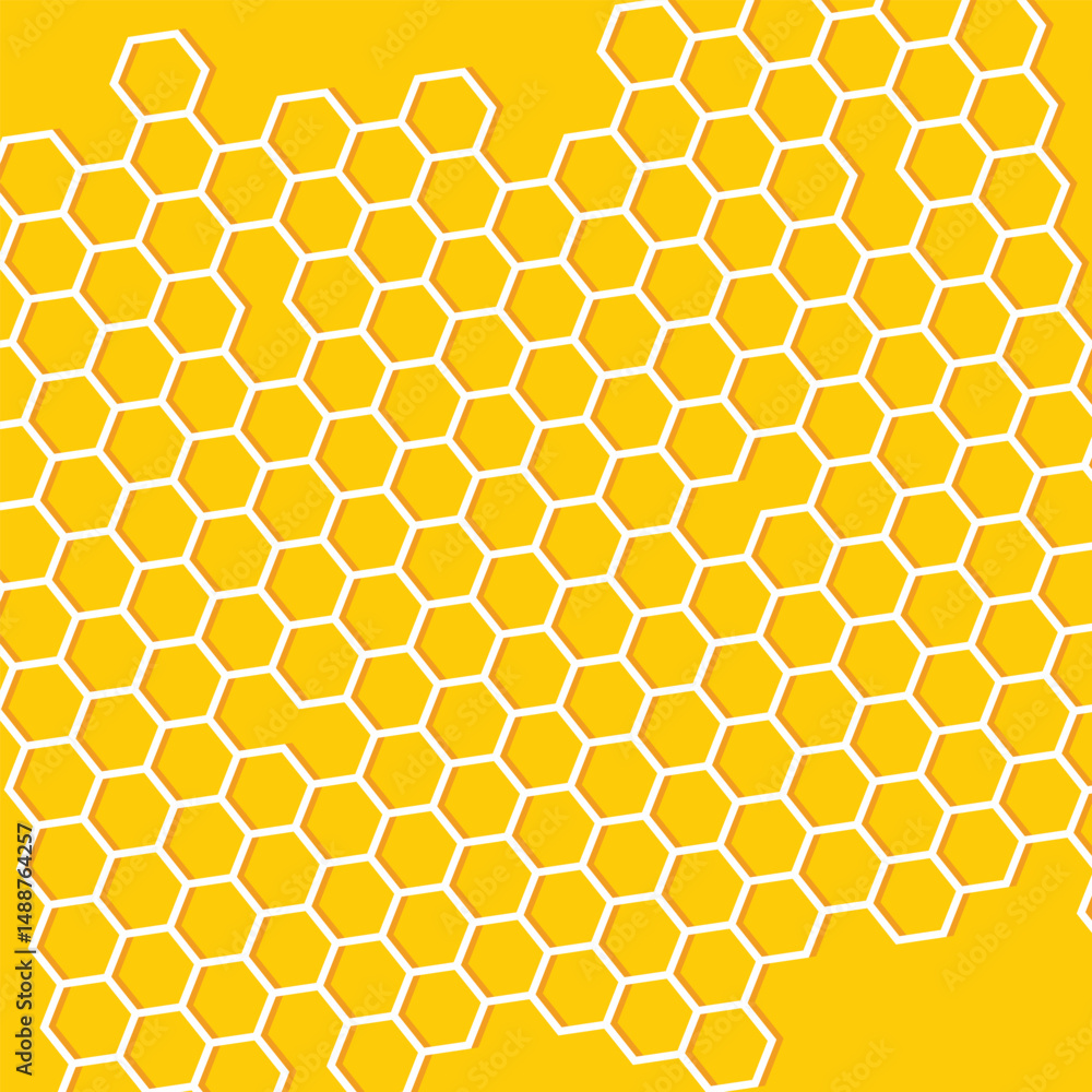 Poster honeycomb pattern background vector design.