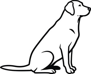 Black Labrador Retriever dog silhouette vector illustration