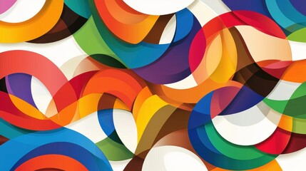 A vibrant abstract composition of overlapping circles in various colors and sizes.