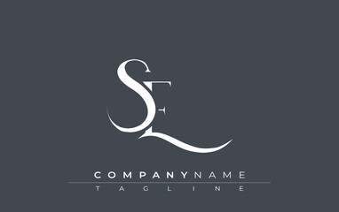 Fototapeta premium Initial SE Logo Design Vector. Elegant Monogram Logo Design with Decorative Elements and Typography