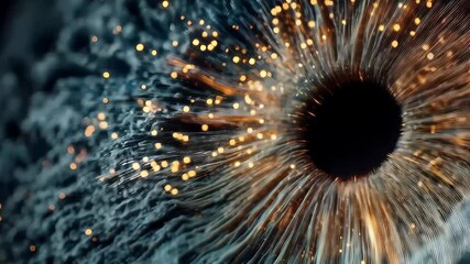 Abstract Digital Eye Glowing Neural Network, Data Stream, and Technological Innovation - Powered by Adobe