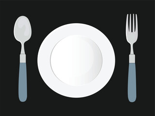 plate, fork and spoon stock vector_-01