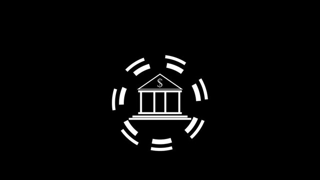 
House with dollar sign logo design Animation video and black background .