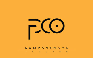 Obraz premium PCO abstract letter design. Modern Business Logo Design With Abstract Typography and Contemporary Style