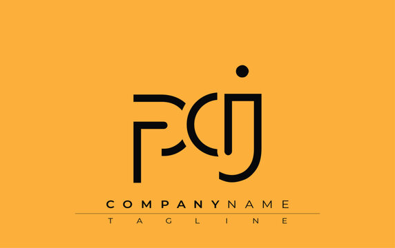 PCJ abstract letter design. Modern Business Logo Design With Abstract Typography and Contemporary Style