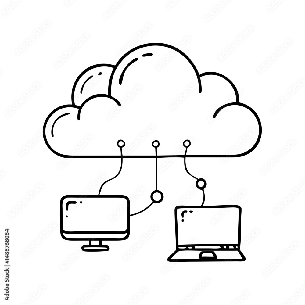 Wall mural cloud computing icon, cloud computing vector illustration-simple illustration of cloud computing , p