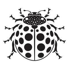Ladybug silhouette line art vector illustration with a white background, ladybug icon, ladybug silhouette vector