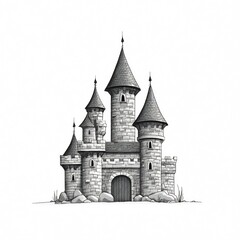 Ancient Stone Castle with Tall Towers