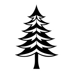 Fototapeta premium Black silhouette pine tree vector design with transparency for various creative projects