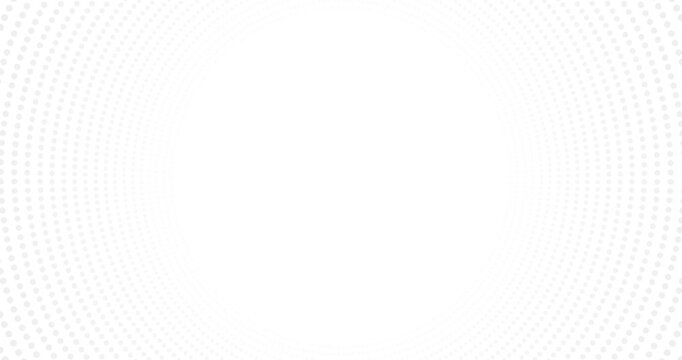 Minimal white background animation, circling dots in circle, zooming in, getting in a portal effect