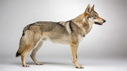 Fototapeta premium Czechoslovakian Wolfdog on studio background
