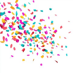 Party confetti cannon shooting on white background