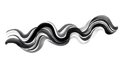 abstract arrangement of black and white lines creating a dynamic sense of movement, minimalist watercolor style, watercolor clipart illustration, isolated on white background