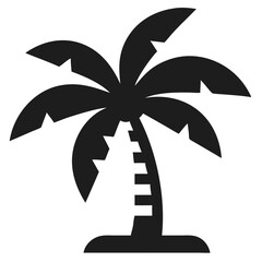 Black silhouette of a coconut palm tree design with tropical leaves