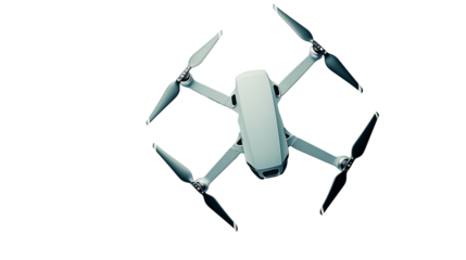 A small drone, flying in the air, small drone, floating in the air, small drone, a small drone floating in the air, a moment of a small drone flying in the sky, on a transparent backgrounds