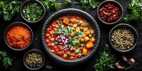 Delicious Indian Cuisine Food Platter 