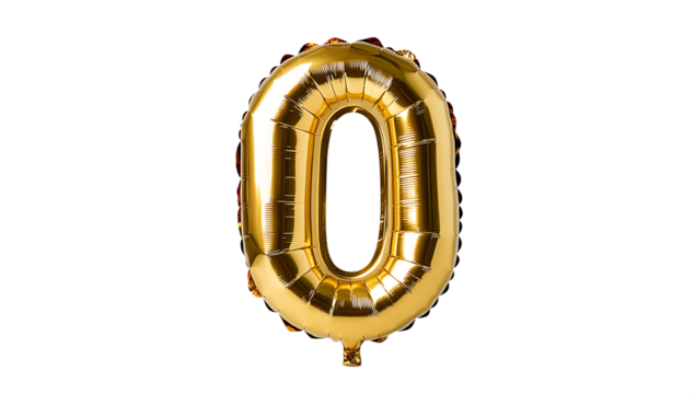 Gold number zero balloon festive celebration party
