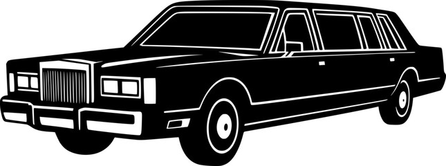 silhouette vector illustration black limousine 