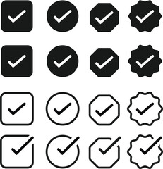 set of icons for Check Mark Doodle