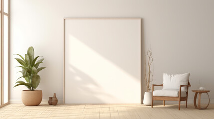 Minimal Mockup Scene Wall Poster Design