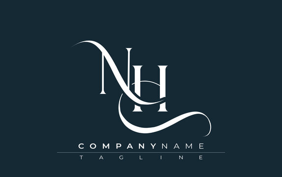 Initial NH Logo Design Vector. Elegant Monogram Logo Design with Decorative Elements and Typography