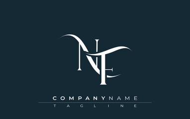Initial NF Logo Design Vector. Elegant Monogram Logo Design with Decorative Elements and Typography