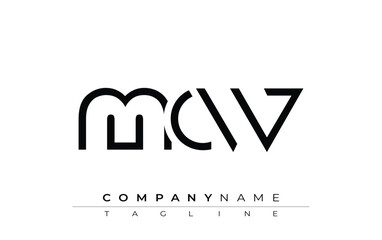Fototapeta premium MCW abstract letter design. Modern Business Logo Design With Abstract Typography and Contemporary Style