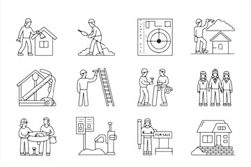 DIY and Handywork Icons for Home Construction and Improvement Projects