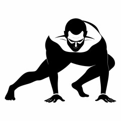 Vector art illustration of yoga exercise