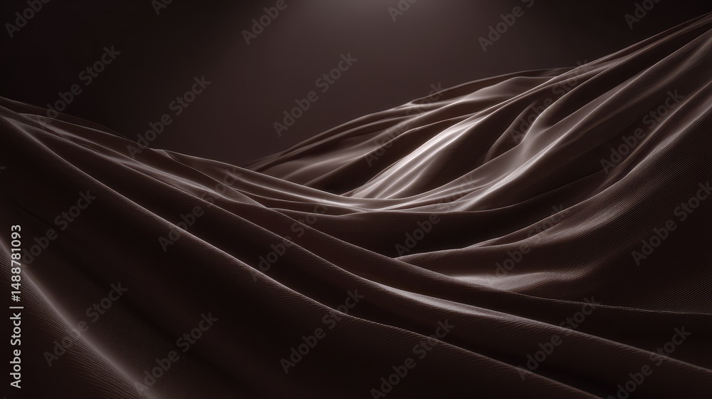 Aufkleber soft and flowing fabric in shades of brown with gentle shadows and highlights creating a textured an