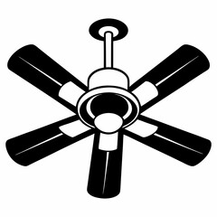 Obraz premium fan isolated on white background Vector icon illustration silhouette Graphics design image white background 