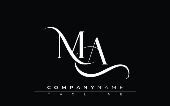 Initial MA Logo Design Vector. Elegant Monogram Logo Design with Decorative Elements and Typography
