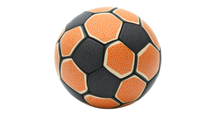 Orange and black hand ball close up studio shot