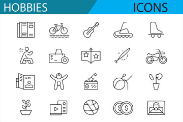 Various Hobby and Entertainment Symbols for Fun Lifestyle Illustrations