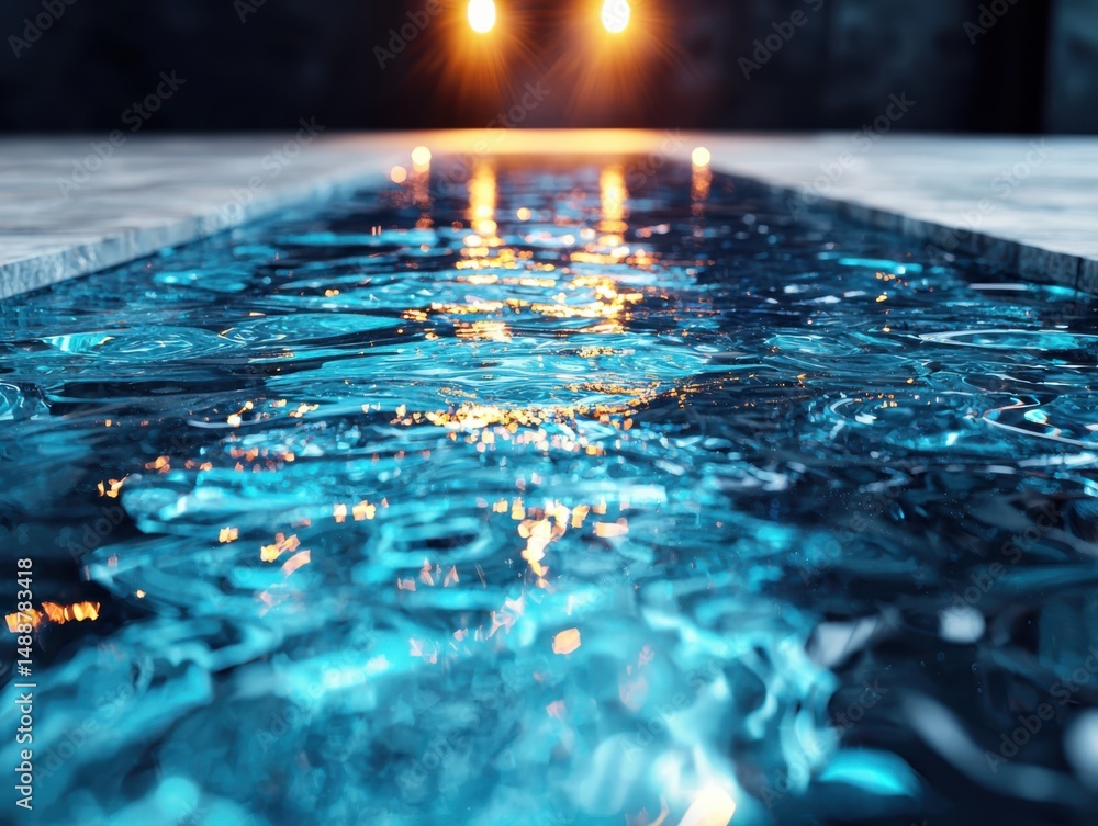 Poster rippling water surface reflection indoor pool high-resolution image calm atmosphere close-up view se