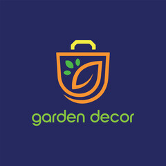 garden plants décor logo design vector
