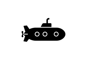 Obraz premium Silhouette of a Submarine – Minimalist Vector Illustration for Naval and Marine Themes
